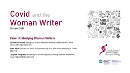 Covid and the Woman Writer 30 April 2021