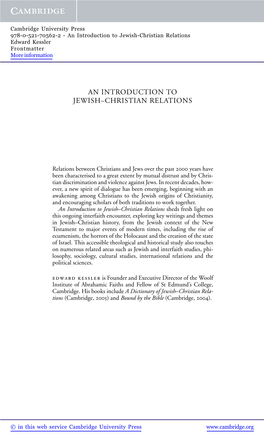 An Introduction to Jewish–Christian Relations