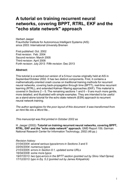 A Tutorial on Training Recurrent Neural Networks, Covering BPPT, RTRL, EKF and the 