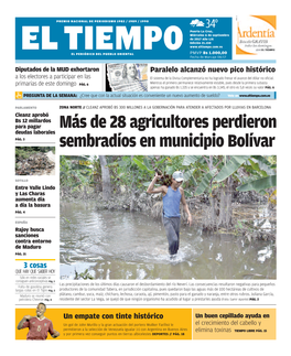 Más De 28 Agricultores Perdieron Sembradíos En Municipio Bolívar