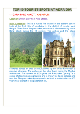 Top 10 Tourist Spot at Adra Div