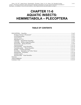 Volume 2, Chapter 11-6: Aquatic Insects: Hemimetabolous Insects