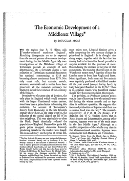 The Economic Development of a Middlesex Village by DOUGLAS MOSS