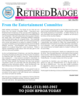 May 2016 from the Entertainment Committee