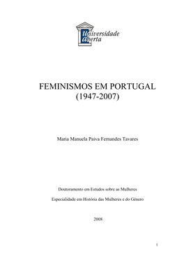 Feminismos Em Portugal (1947-2007)