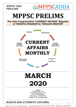 MPPSC PRELIMS the Only Comprehensive “CURRENT AFFAIRS” Magazine of “MADHYA PRADESH”In “ENGLISH MEDIUM”