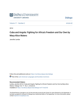 Cuba and Angola: Fighting for Africa's Freedom and Our Own by Mary-Alice Waters