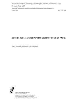 Sets in Abelian Groups with Distinct Sums of Pairs