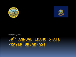 50Th Annual Idaho State Leadership Prayer Breakfast