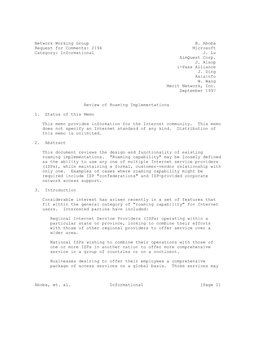 Network Working Group B. Aboba Request for Comments: 2194 Microsoft Category: Informational J. Lu Aimquest Corp. J. Alsop I-Pass Alliance J