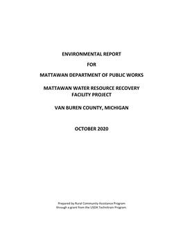 Environmental Report for Mattawan Department of Public Works