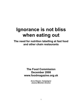 To View a Pdf Version of Ignorance Is Not Bliss