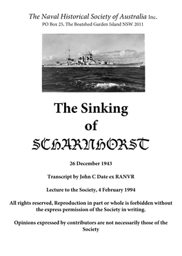 The Sinking of SCHARNHORST