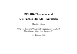 Die Familie Der LISP-Sprachen