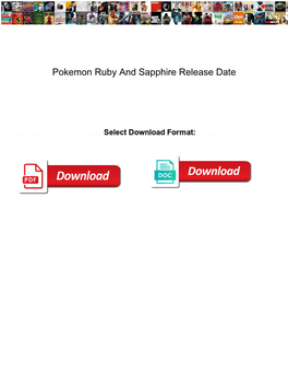 Pokemon Ruby and Sapphire Release Date