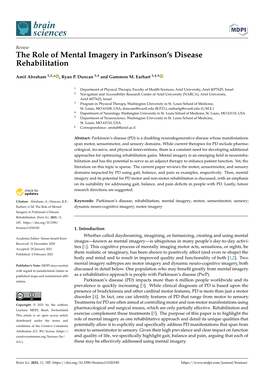 The Role of Mental Imagery in Parkinson's Disease