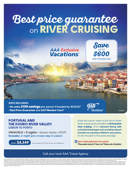 On RIVER CRUISING Best Price Guarantee