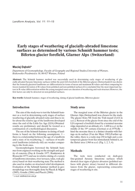 Early Stages of Weathering of Glacially-Abraded Limestone