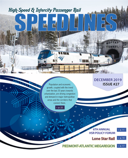 SPEEDLINES, High-Speed Intercity Passenger Rail, December 2019