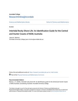 Intertidal Rocky Shore Life: an Identification Guide for the Central and Hunter Coasts of NSW, Australia