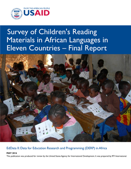 Survey of Children's Reading Materials in African Languages In