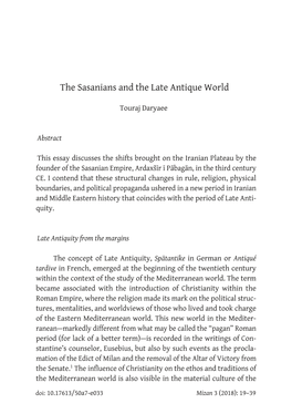 The Sasanians and the Late Antique World