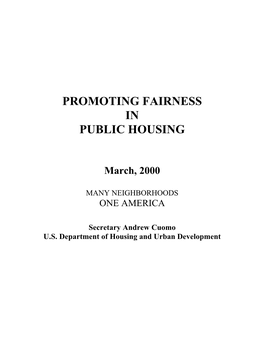 NOTE – QUESTION – Are We Using Public Housing