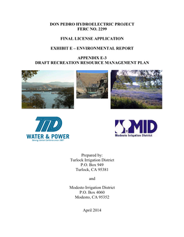 Don Pedro Hydroelectric Project Ferc No. 2299 Final