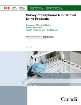 Survey of Bisphenol a in Canned Drink Products