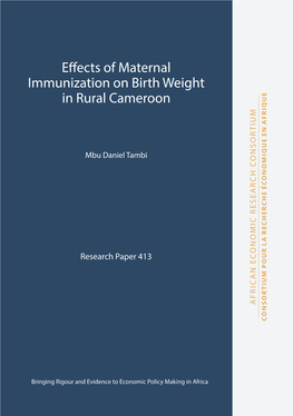 Effects of Maternal Immunization on Birth Weight in Rural Cameroon