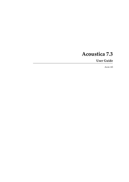 Acoustica 7.3 User Guide