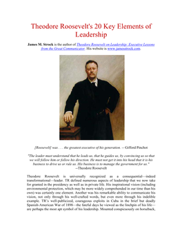 Theodore Roosevelt's 20 Key Elements of Leadership