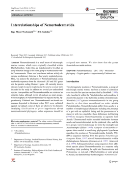 Interrelationships of Nemertodermatida