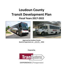 Loudoun County Transit Development Plan Fiscal Years 2017-2022