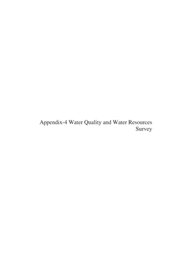 Appendix-4 Water Quality and Water Resources Survey