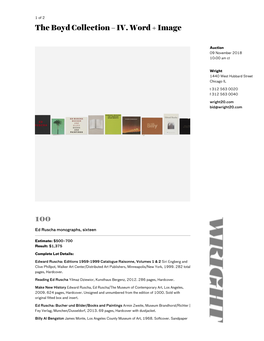 100: , Ed Ruscha Monographs, Sixteen < the Boyd Collection – IV