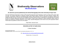 Biodiversity Observations