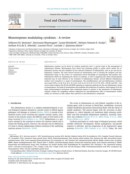 Monoterpenes Modulating Cytokines - a Review T Jullyana S.S