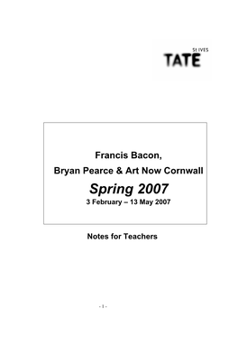 Tate St Ives Spring Exhibitions 2007 Teachers' Pack