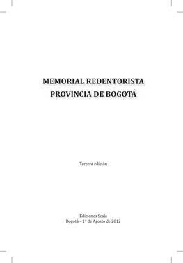 Memorial Redentorista Provincia De Bogotá