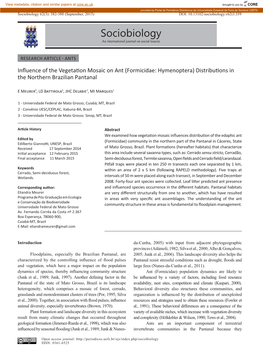 Sociobiology 62(3): 382-388 (September, 2015) DOI: 10.13102/Sociobiology.V62i3.359