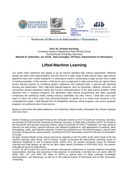 Lifted Machine Learning