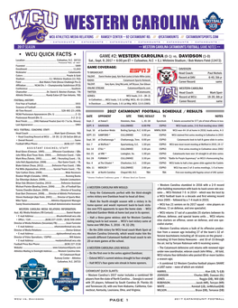 Western Carolina Catamounts Football Game Notes >>