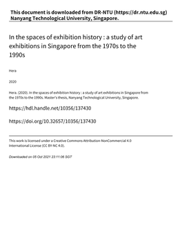 A Study of Art Exhibitions in Singapore from the 1970S to the 1990S