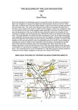 The Building of the Lea Navigation 1767