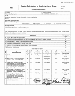 Frequency Analysis of Aircraft Hazards for License Application 6