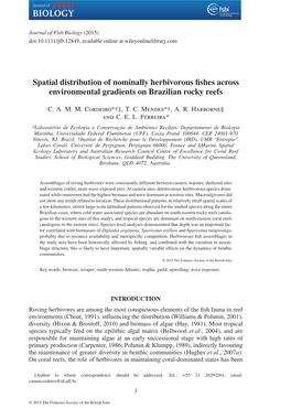 Spatial Distribution of Nominally Herbivorous Fishes Across Environmental Gradients on Brazilian Rocky Reefs