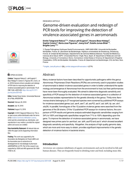 Genome-Driven Evaluation and Redesign of PCR Tools for Improving the Detection of Virulence-Associated Genes in Aeromonads