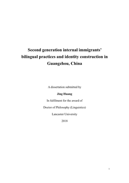 Second Generation Internal Immigrants' Bilingual