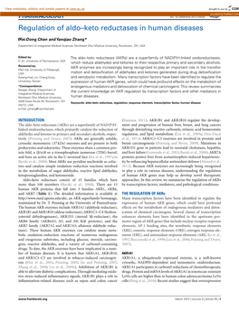 Regulation of Aldo–Keto Reductases in Human Diseases